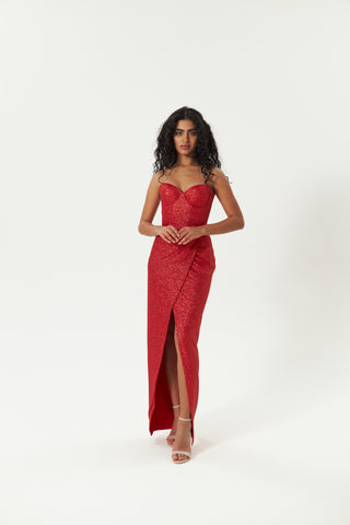 Red Sparkly Cocktail Dress Madonna - Olivia Bottega