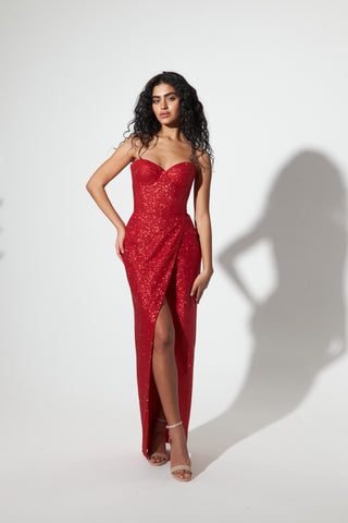 Red Sparkly Cocktail Dress Madonna - Olivia Bottega