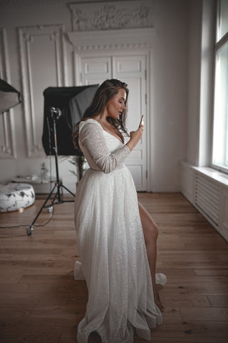 Plus Size Sparkly Wedding Dress Miranda - Olivia Bottega