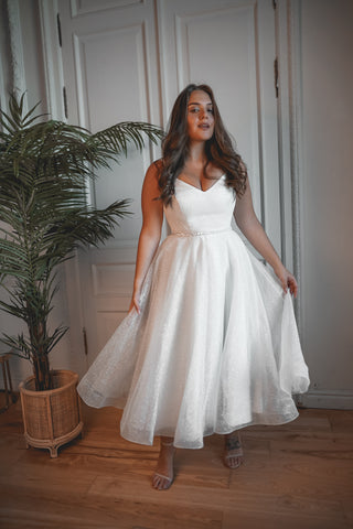 Plus Size Shiny Wedding & Evening Dress Heist Midi - Olivia Bottega