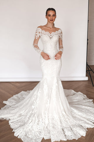 Convertible Lace Shimmering Wedding Dress Ornela 2 in 1